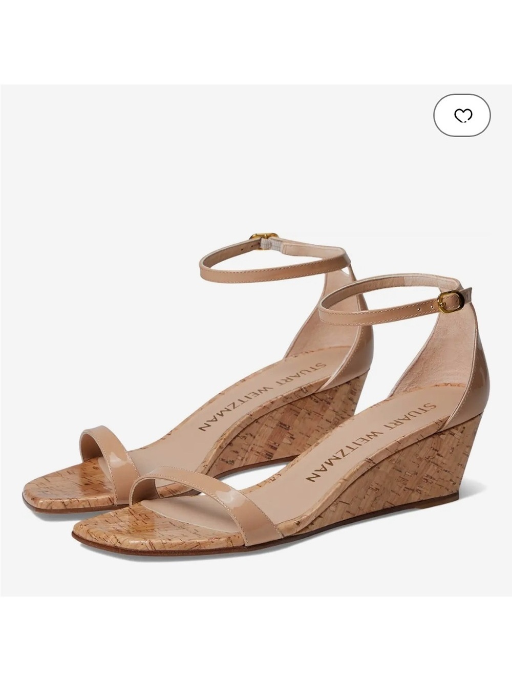 Stuart Weitzman Nudistcurve 50 Ankle Strap Wedge Sandals, Size 37/6 NEW +DustBag